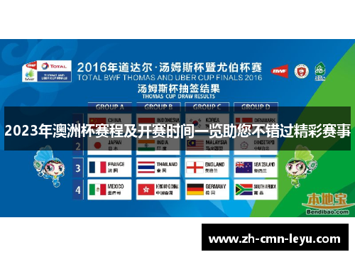 2023年澳洲杯赛程及开赛时间一览助您不错过精彩赛事